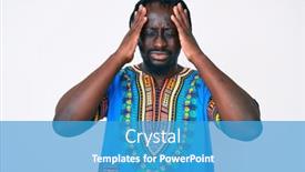  Presentation with africa - Presentation theme enhanced with young-african-american-man background and a teal colored foreground