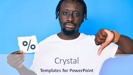  Presentation with percentage - PPT layouts consisting of young-african-american-man background and a sky blue colored foreground