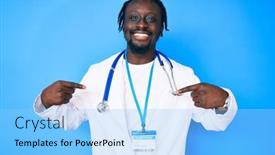  Presentation with proud american - Beautiful presentation featuring young-african-american-man backdrop and a light blue colored foreground