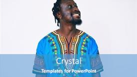  Presentation with american - Presentation theme having young-african-american-man background and a teal colored foreground