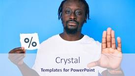  Presentation with percentage - Slide set consisting of young-african-american-man background and a sky blue colored foreground