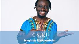  Presentation with tshirt - Beautiful PPT theme featuring young-african-american-man backdrop and a teal colored foreground