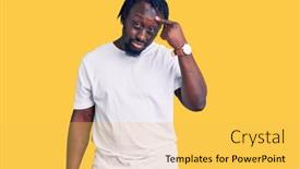  Presentation with skin infection - Slides with young-african-american-man background and a yellow colored foreground