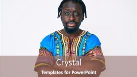  Presentation with tshirt - PPT theme consisting of young-african-american-man background and a violet colored foreground