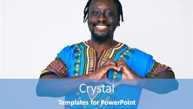  Presentation with american heart - Amazing slide deck having young-african-american-man backdrop and a teal colored foreground