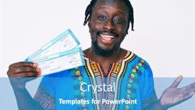  Presentation with ethnic - Colorful theme enhanced with young-african-american-man backdrop and a teal colored foreground
