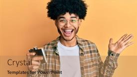 Presentation with drinking alcohol - Presentation with young-african-american-man background and a coral colored foreground