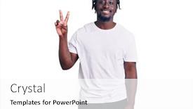  Presentation with tshirt - Presentation design featuring young-african-american-man background and a white colored foreground