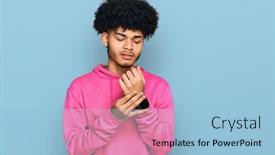  Presentation with arthritis - Amazing slide deck having young-african-american-man backdrop and a light blue colored foreground