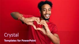  Presentation with american heart - Audience pleasing slide deck consisting of young-african-american-man backdrop and a crimson colored foreground