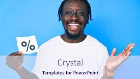  Presentation with percentage - Presentation enhanced with young-african-american-man background and a sky blue colored foreground