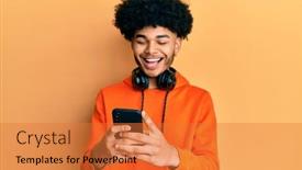  Presentation with afro - Audience pleasing PPT layouts consisting of young-african-american-man backdrop and a red colored foreground