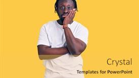 Presentation with american - Slides featuring young-african-american-man background and a yellow colored foreground