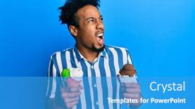  Presentation with ice cream cones - Slides consisting of young-african-american-man background and a teal colored foreground