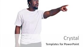  Presentation with tshirt - PPT layouts with young-african-american-man background and a white colored foreground