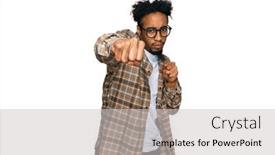  Presentation with violence - Cool new presentation theme with young-african-american-man backdrop and a light gray colored foreground