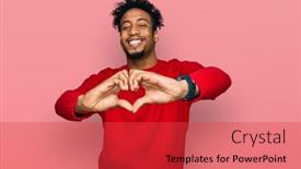  Presentation with american heart - Presentation theme enhanced with young-african-american-man background and a red colored foreground