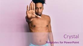  Presentation with sing - Presentation theme having young-african-american-man background and a lemonade colored foreground