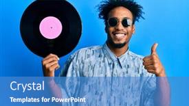  Presentation with beard - Cool new presentation theme with young-african-american-man backdrop and a teal colored foreground