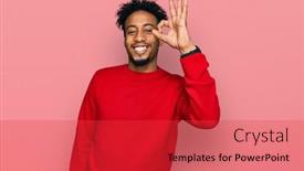  Presentation with beard - Slide deck enhanced with young-african-american-man background and a red colored foreground