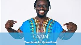  Presentation with proud american - Audience pleasing slide set consisting of young-african-american-man backdrop and a teal colored foreground