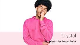  Presentation with sleepiness - Amazing presentation theme having young-african-american-man backdrop and a coral colored foreground