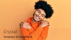  Presentation with hair care - Amazing presentation having young-african-american-man backdrop and a gold colored foreground