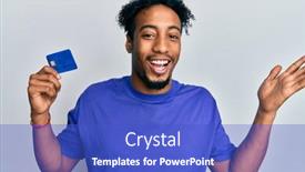  Presentation with achievement - PPT theme featuring young-african-american-man background and a cobalt blue colored foreground