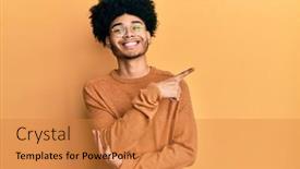  Presentation with generation and african american culture - PPT theme featuring young-african-american-man background and a gold colored foreground