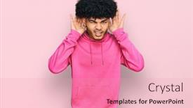  Presentation with deaf - Slide set featuring young-african-american-man background and a coral colored foreground