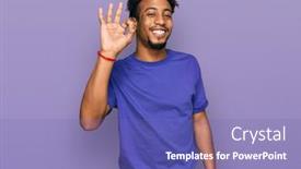  Presentation with beard - Slide deck consisting of young-african-american-man background and a violet colored foreground