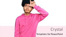  Presentation with casual young people - Colorful slide deck enhanced with young-african-american-man backdrop and a coral colored foreground