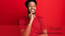  Presentation with african american - Amazing presentation theme having young-african-american-man backdrop and a crimson colored foreground
