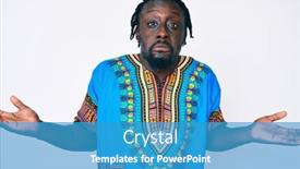  Presentation with africa - Slide set featuring young-african-american-man background and a teal colored foreground