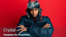  Presentation with beard - Presentation theme consisting of young-african-american-man background and a  colored foreground