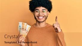  Presentation with afro - Audience pleasing presentation theme consisting of young-african-american-man backdrop and a coral colored foreground