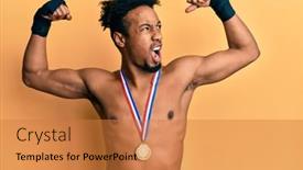  Presentation with beard - PPT layouts with young-african-american-man background and a  colored foreground