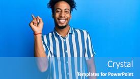  Presentation with beard - Slides with young-african-american-man background and a teal colored foreground