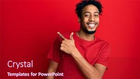  Presentation with beard - Presentation theme with young-african-american-man background and a  colored foreground