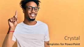  Presentation with beard - Presentation theme having young-african-american-man background and a yellow colored foreground