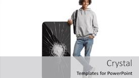 Presentation with cracked - Theme with young-african-american-man background and a light gray colored foreground
