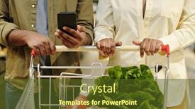  Presentation with products supermarket - Slide deck featuring young-african-american-man background and a tawny brown colored foreground