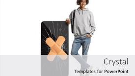  Presentation with cracked - Theme having young-african-american-man background and a  colored foreground