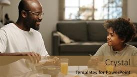  Presentation with muesli - Slide deck enhanced with young-african-american-man background and a coral colored foreground