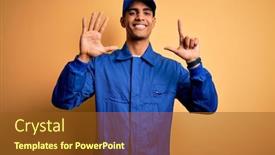  Presentation with african american in computer - Amazing theme having young-african-american-mechanic-man backdrop and a tawny brown colored foreground