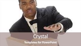  Presentation with preaching - Beautiful presentation featuring young african american minister preaching from the bible backdrop and a gray colored foreground