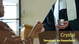  Presentation with african american church - PPT layouts enhanced with young-african-american-parishioner-taking background and a tawny brown colored foreground