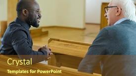  Presentation with consulting - PPT theme featuring young-african-american-pastor-consulting background and a tawny brown colored foreground