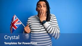  Presentation with patriotic - PPT theme consisting of young-african-american-patriotic-man background and a ocean colored foreground