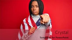  Presentation with african america - Slide deck consisting of young-african-american-patriotic-woman background and a red colored foreground